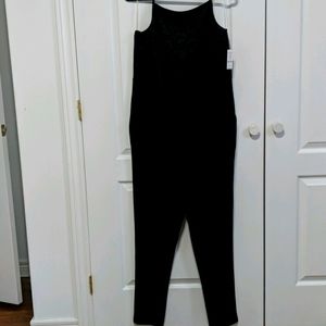 Black Jumpsuit with Lace Top